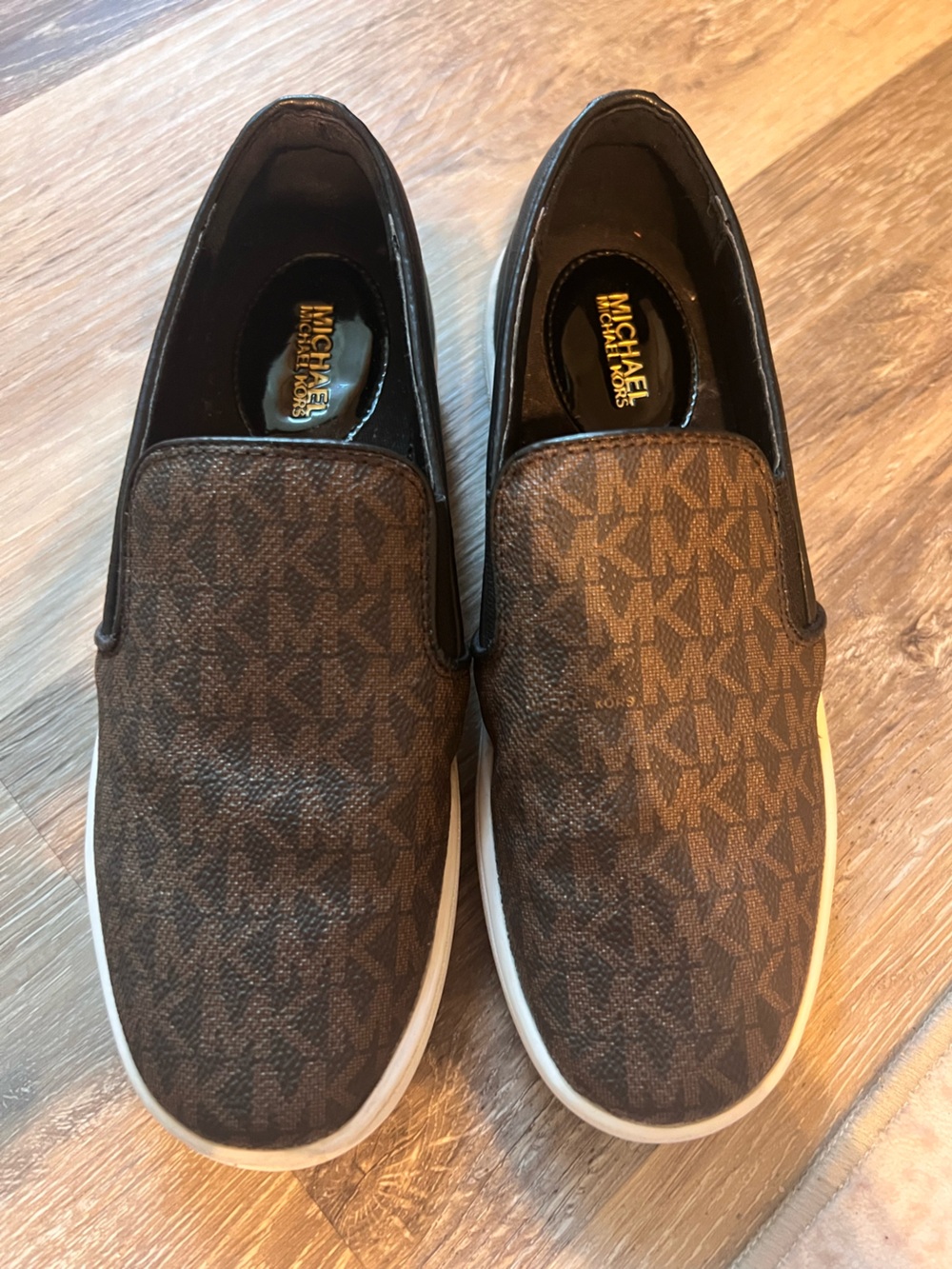 Michael Kors Brown Patterned Women's Slip-On Sneakers